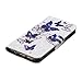 ZSTVIVA Galaxy S8 Case, S8 Case, Wallet Case Cover Diamond Tower PU Leather Credit ID Card Bumper Magnetic Flip Protective Skin Shell for Samsung Galaxy S8 Blue White Butterfly