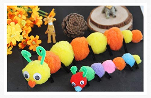 WIWAPLEX 600 Piece Pipe Cleaners Set, Glitter Chenille Stems Bundle Including 200 Pipe Cleaners, 200 Pompoms, 200 Self-sticking Wiggle Googly Eyes Children Kid Plush Educational Toy Handmade DIY Craft - Thumbnail 5