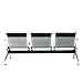 Kintness PU Leather 3-Seat Reception Bench Waiting Room Chair Airport Garden Salon Barber Guest Bench Black