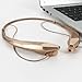 LeadTry Enjoy Music Bluetooth Headphones Wireless Sport Stereo In-ear Noise Cancelling Earphone Headset Running Gym Exercise Earbud Neckband with Microphone for Apple Iphone Ipad Samsung Sony Gold