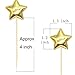 20Pcs Cupcake Toppers Muffin Decor Gold Glitter Star Cupcake Toppers Fun Cake Toppers Picks Mini Birthday Cake Decor Shiny Color Sticks for Baby Boys Girls Kids Birthday Party and Wedding Supplies