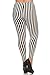 ED Women's Plus Vertical Striped Pattern Print Leggings - White Black