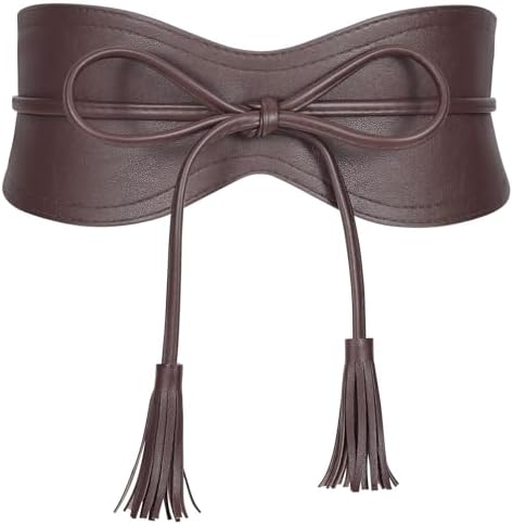 Italian Leather Wide Obi Belt - Genuine Cowhide 3.5\