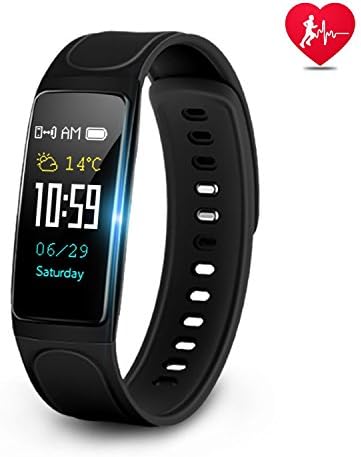 MLVOC Fitness Tracker Watch, Heart Rate Monitor with IP67 Waterproof, Color Screen, Activity Tracker, Pedometer, Sleep Monitor and Calorie Counter Smart Band for Android and IOS Smart Phones, Black