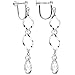 Body Candy Handcrafted 925 Silver Twist Drop Clip On Earrings Created with Swarovski Crystals