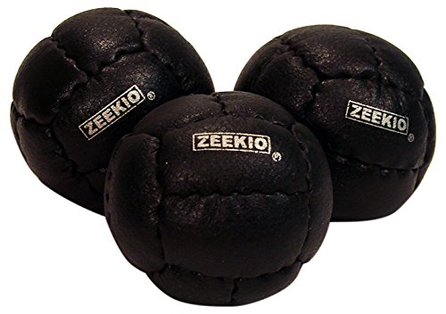 Zeekio Galaxy 12 Panel Leather Juggling Ball Black, Set of 3