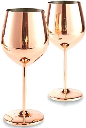 Copper Mirror Finish Wine Glasses 