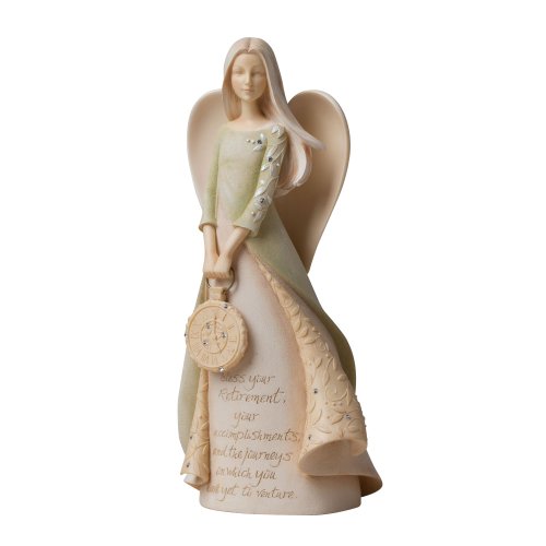 Enesco Foundations Retirement Angel Stone Resin Figurine, 9