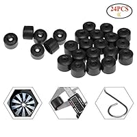 DFYOU 24pcs 17mm Plastic Wheel Lug Cap Covers with Removal Tool Prime Ave Wheel Locks for VW Jetta Golf Passat Beetle EOS Tiguan Black