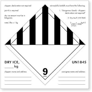 Amazon.com : Dry Ice, White Litho Paper Label, 500 Labels / Roll, 6" x ...