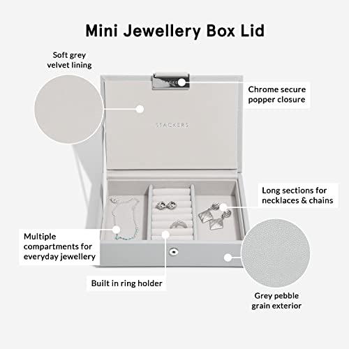 Stackers Pebble Grey Mini Jewellery Box Lid