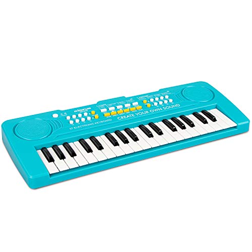 aPerfectLife Keyboard Piano for Kids, 37 Keys Music Early Learning Educational Child Keyboard Piano Toys - Boys and Girls Piano Keyboard for Ages 3-9 (Blue)