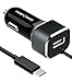 USB Type C Car Charger, FosPower [27W 5V/5.4A] USB Output with Type C Charging Cord Charger for Nokia Lumia 950XL / N1, Nexus 5X/6P, OnePlus 2, LG V20 / G5, HTC 10, Google Pixel XL