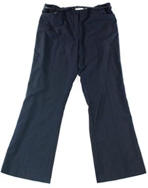 Calvin Klein Women's Stripe Modern Fit Belted Dress Pants Blue 16