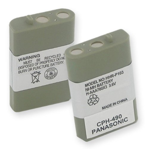 Replacement Battery for Panasonic HHR-P103 / P-P103 / HHR-P103A / N4HHGMB00001 / N4HHGMB00005 / N4HHGMN00001 / TYPE 25 / GE-TL26413 / CPH-490 (Single Pack)