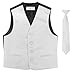 BOY'S Solid SILVER GREY Color Dress Vest NeckTie Set