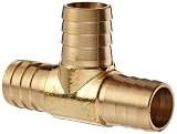 Dixon 179-1212 Brass Hose Splicer Fitting, Tee, 3/4" Hose ID Barbed
