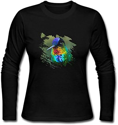 Awesome Hummingbird Women's Long Sleeve Athletic Cotton Crew Neck T-Shirt XXL