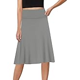 Sweet Hearts A-Line Midi Skirts for Women- High Waist Knee Length Casual Flared Flowy Skirt Made in USA