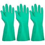 ThxToms Nitrile Dishwashing Gloves, Household Kitchen Cleaning Gloves, Latex Rubber Free, 3 Pairs Medium