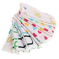 Xdodnev 6Pcs Baby Cartoon Towels Handkerchief Bathing Feeding Face Washcloth Wipe Cloth