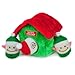 ZippyPaws Holiday Santa's Workshop Burrow Squeaky Plush Hide and Seek Dog Toy