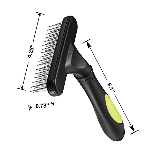 ORDERMORE Double Row Stainless Steel Undercoat Rake for Medium to Large
