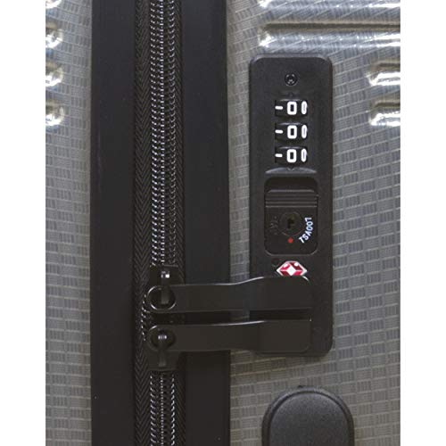 Dejuno Oracle Hardside 3Piece Spinner Luggage Set With TSA Lock, Grey