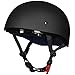 ILM Motorcycle Half Helmet with Sunshield Quick Release Strap Half Face Fit for Cruiser Scooter DOT Approved 883V (Matte Black, Small)