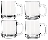 Libbey 5201 10 Ounce Crystal Coffee Mug Warm Beverage Mugs Set of 4