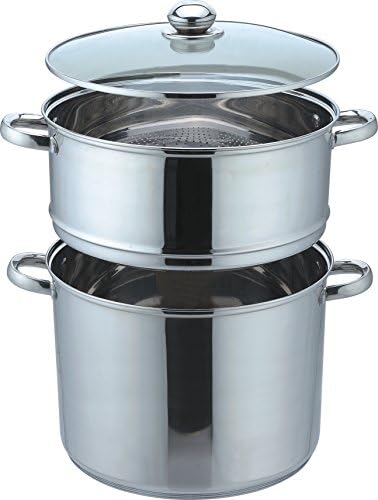 Kamberg - 0008074 - Couscoussier / Cuit Vapeur / Faitout 3 en 1 -Diamètre 30 cm - 15 Litres - Acier Inoxydable Haute Qualité - Couvercle en verre - Tous feux dont induction - Cuisine A Vivre Kamberg - 0008074 - Couscoussier / Cuit Vapeur / Faitout 3 en 1 -Diamètre 30 cm - 15 Litres - Acier Inoxydable Haute Qualité - Couvercle en verre - Tous feux dont induction