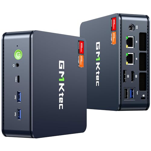 GMKtec M6 Ultra Gaming Mini PC Zen 4 Ryzen 5 7640HS (Upgraded 6600H/ 6800H/U), 32GB RAM DDR5 1TB SSD Dual NIC LAN 2.5GbE Desktop Computers Office Home/Triple 4K Display/WiFi 6/USB4/BT 5.2/DP/HDMI 2.0