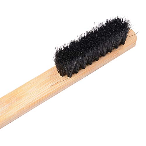 MUZOCT Wheel Brush 16 Inch Long Rim Tire Detail Clean Tool Soft Bristle Wooden Handle for Car Motorcycles Wheels