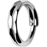 Pierced Owl 16GA 316L Stainless Steel Faceted Double Layer Hinged Segment Clicker Ring