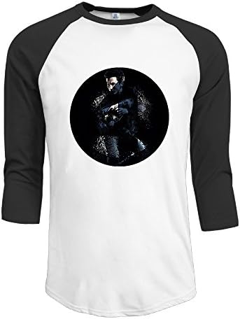 Black Number 4 Teller Three-quarters Sleeves Raglan T Shirt For Men Size S