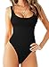 Women Bodysuit (A01 Black, Small)