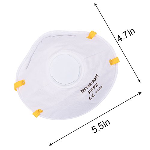 20pcs Particulate Respirator with Exhalation Valve Dust Mask Personal Protective Breathing Mask Equipment N95 for Home Cleaning Construction DIY Projects Apince
