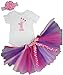 AISHIONY Baby Girls' 1st Birthday Tutu Onesie Newborn Princess Outfit 3PCs (XL)
