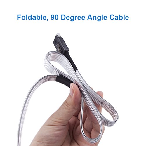 ipolex Mini SAS SFF-8087 Internal Cable with Sideband - 90 Degrees Angle Twinax Cable - Foldable - Flexible - 0.8m (2.6ft)