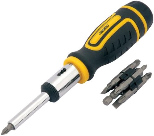 DraperRedline Series 28759 Ratchet Screwdriver and Bit Set, Frustration-Free Packaging, Assorted color - 14 Pieces