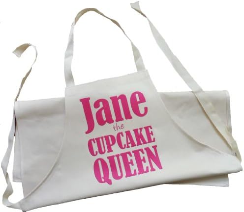 Personalised - Cupcake Queen design - Childs Apron - Natural (Cream) Cotton Drill