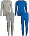 Arctic Hero Boys 2-Pack Thermal Underwear Top and Pant Set - Grey/ Royal - 8/10