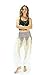 Womens Peacock Print Smocked Waist Harem Pants White,White,One Size