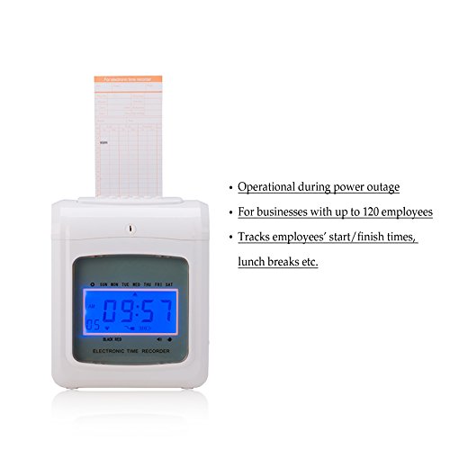 CO-Z Electronic Employee Time Recorder Time Clock Punch for Small Business Offices w/ 50 Cards … (Time Clock with 50 TimeCards)