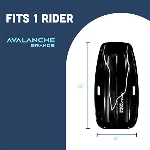 Avalanche Brands Classic Downhill Toboggan Snow Sled Includes Pull