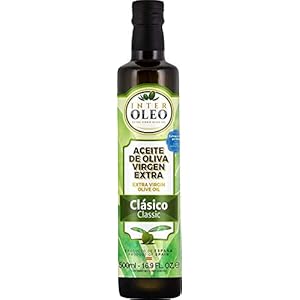 InterOleo. Klassieke extra vierge olijfolie. Variëteit: Picual, Zachte smaak, Koude extractie, 500 ml