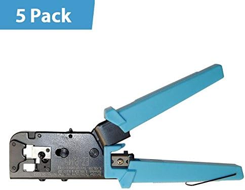 5 Pack - Platinum Tools EZ-RJ45 Ethernet Crimp Tool - Network Lan Crimper, Pliers, Strip Tool, Bead, Wire Stripper, Clamp Tool, Ratcheting Modular, Terminal Crimper, Wire Cutter