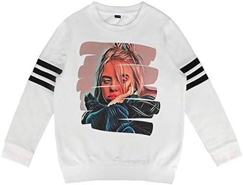 YHDTFS Kids Billie-Eilish-Painting- Crew-Neck Cotton Long Sleeve Hooded Sweatshirt for Boys and Girls