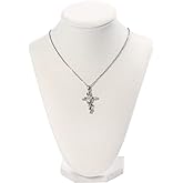 Julysky 3D Necklace Display Stand For Selling,Velvet Chain Jewelry Bust Holder Organizer (1, beige)