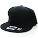 L.O.G.A Plain Flat Bill Visor Blank Snapback Hat Cap with Adjustable Snaps - Black